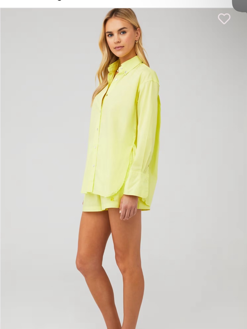 Araminta James Portugal Shirt & Shorts Set Neon Lime XS - Picture 3 of 4